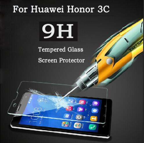 High Quality Scratch Resist Tempered Glass Screen Protector for HUAWEI Honor 3C Hot Sale Free Shipping