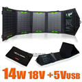 14W 18V Dual Output Waterproof Outdoor Foldable Folding <font><b>Solar</b></font> Panel <font><b>Charger</b></font> External 12V + 5V USB output