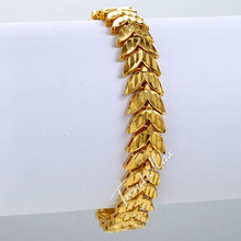 6/7/8/9/10/11MM Womens Chain Girls Frosted Cut Arrow Square Watch Leaf Star Heart Love Link Yellow Gold Filled GF Bracelet GBM59