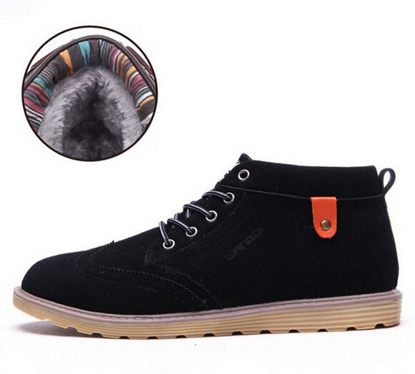 2014 Men Fashion Snow Boots Genuine Leather Shoe Plateform Sneakers for Mens Autumn Boot Winter Shoes