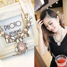 Hot selling fresh elegant fashion charm jewelry tap crystal necklace pendant chain necklace