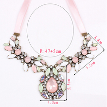 Hot selling fresh elegant fashion charm jewelry tap crystal necklace pendant chain necklace