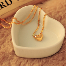 A new simple elegant beautiful gold plated heart women s jewelry pendant necklace