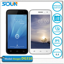 In Stock Doogee Voyager2 DG310 5″ 5 Inch IPS FWVGA Screen MTK6582 Quad Core Anroid 4.4 3G Phone 1GB RAM 8GB ROM WCDMA 8GB Card