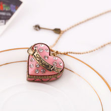 Love Series Cupid Heart Arrow Pink Necklace For Sweet Girls