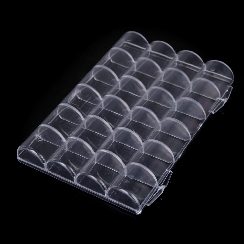 Clear Plastic Storage Box Jewelry Case Container Jewelry Packaging and Display Nail art tools 24 Slots Tools Boxes