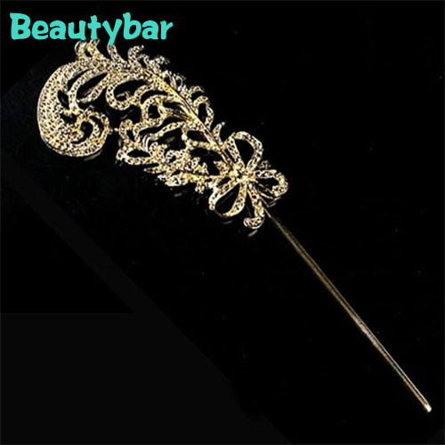 Simple Noble Golden Cheongsam Wedding Hair Stick Chinese Ancient Style Costume Hairpins for Bride 2pcs lot