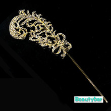 Simple Noble Golden Cheongsam Wedding Hair Stick Chinese Ancient Style Costume Hairpins for Bride 2pcs lot