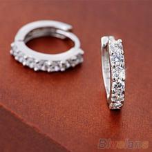 Hot Fashion Jewelry White Topaz Crystal 925 Sterling Silver Earrings 1VRJ