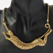 European and American big necklace  New leopard metal necklace Chunky Necklace Chain Jewlery