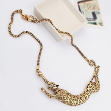 European and American big necklace New leopard metal necklace Chunky Necklace Chain Jewlery