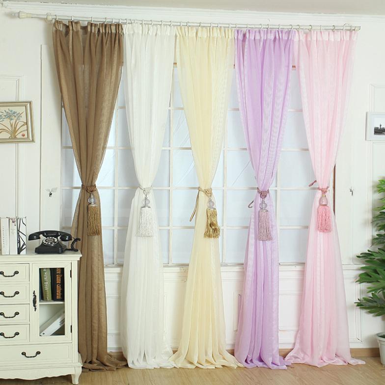 Elegant Solid Gauze Tulle Door Window Curtains