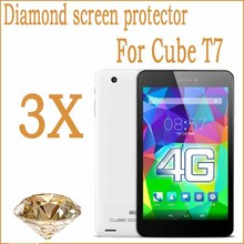 Cube T7 Diamond Cell Phone Screen Protector,3pcs screen protective Guard Cover Film for Cube T7 MT8752 Octa Core Tablet PC
