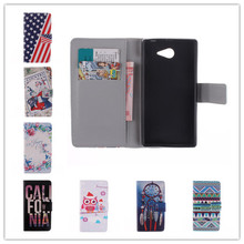 Fashion Luxury Magnetic Flip leather case Cover For Sony Xperia M2 s50h with card holder Mobile