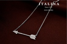 Top Quality Gold Plated Cubic Zircon Paved Fashion Cupid Arrow Short Necklace Best Gift Jewelry for