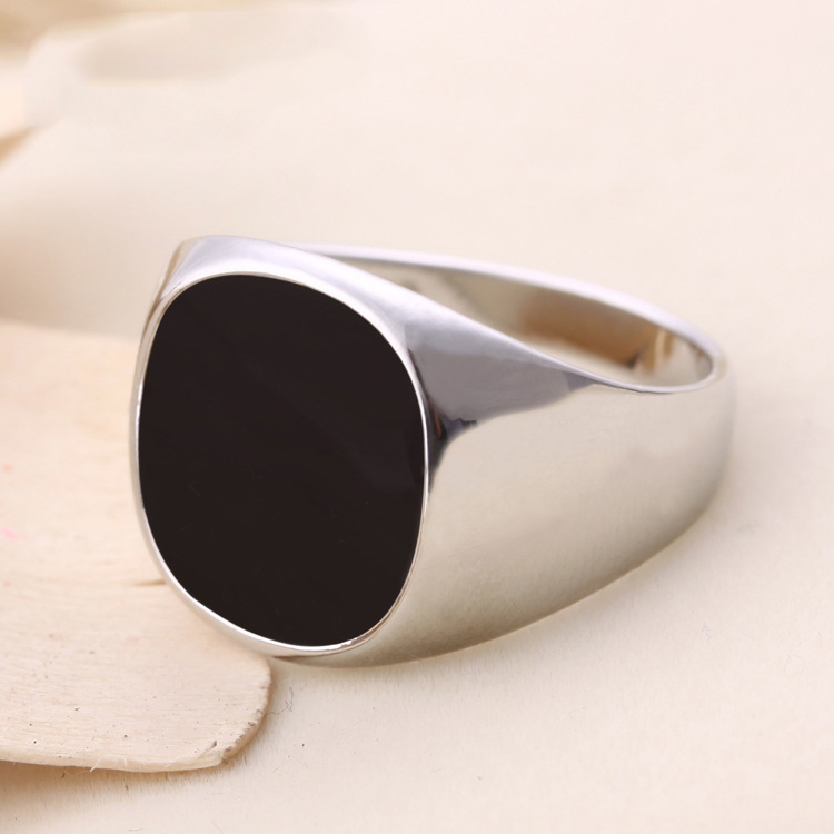 Bague Homme Vintage Silver Plated Men s Rings Jewelry Size 7 11 Antique Enamel Rings Anel