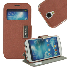 Multi Colors Flip Leather Case with Window for Sanmsung Galaxy S4 i9500 Mobile Phones Flip Cover