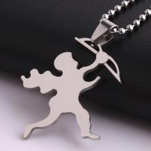 20pcs/lot Silver Cupid  arrow 316L Stainless Steel pendant necklaces bead chain for men women wholesale Free shipping