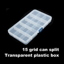 V1NF15 grid plastic Storange Box jewelry Pill case Ajustable Grid Transparent EMS DHL Free Shipping Mail