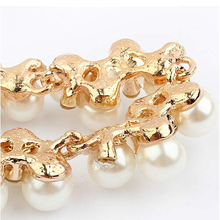Hot sales temperament fashion jewelry pendant crystal pearl bib necklace chain statement