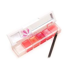 New Arrival Girl Woman Pro 6 Color Makeup Lip Gloss Lipstick Cream Palette Set 61264