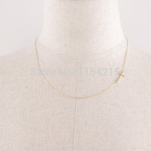 Min 1pc Gold and Silver Off Centered Sideways Cross Necklace 2014 Fashion Jewelry Tiny Necklace EY