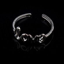 2014Popular Women Adjustable Love Silver Metal Toe Ring Foot Beach Jewelry Alice8