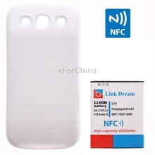 High Capacity 5000mAh Mobile Phone Battery with NFC & Cover Back Door for Samsung Galaxy SIII / i9300