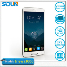 Original Inew i3000 Quad Core 3G Mobile Phone MTK6589 Android 4.4 1G RAM 16G ROM 8MP 5.0” IPS 1280X720px free 1750mah battery