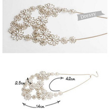 HOT Women Fashion Chain Jewelry Flower Bib Choker Pendant Statement Necklace