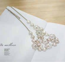 HOT Women Fashion Chain Jewelry Flower Bib Choker Pendant Statement Necklace