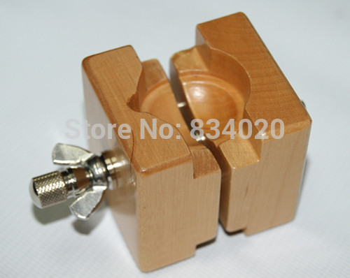  Wooden Watchmakers Case & Movement Holder Clamp Repairing Vintage