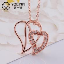 2015 New fashion brand Wedding Jewelry 18K Rose Gold Plated Link Chain Sparkly Crystal Cupid Love