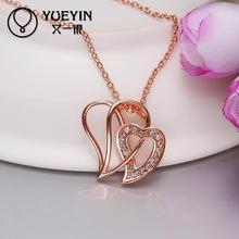 2015 New fashion brand Wedding Jewelry 18K Rose Gold Plated Link Chain Sparkly Crystal Cupid Love