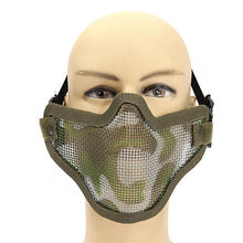 NEW Tactical Half Face Protective Gear Nylon Metal Mesh Camouflage Mask For Airsoft Paintball Hunting Free