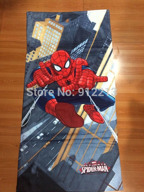Купить 70 * 130 spiderman человек паук Супермен детей полотенца хлопок