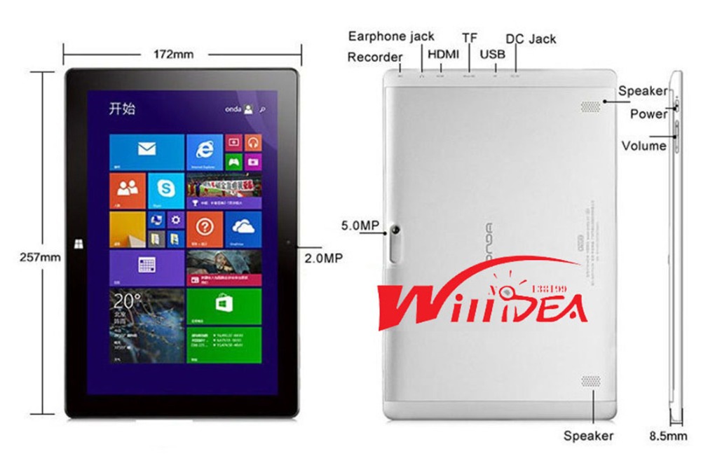 New Original 10 1 inch Onda Windows 8 8 1 V101W V102W Intel Z3735F Quad Core