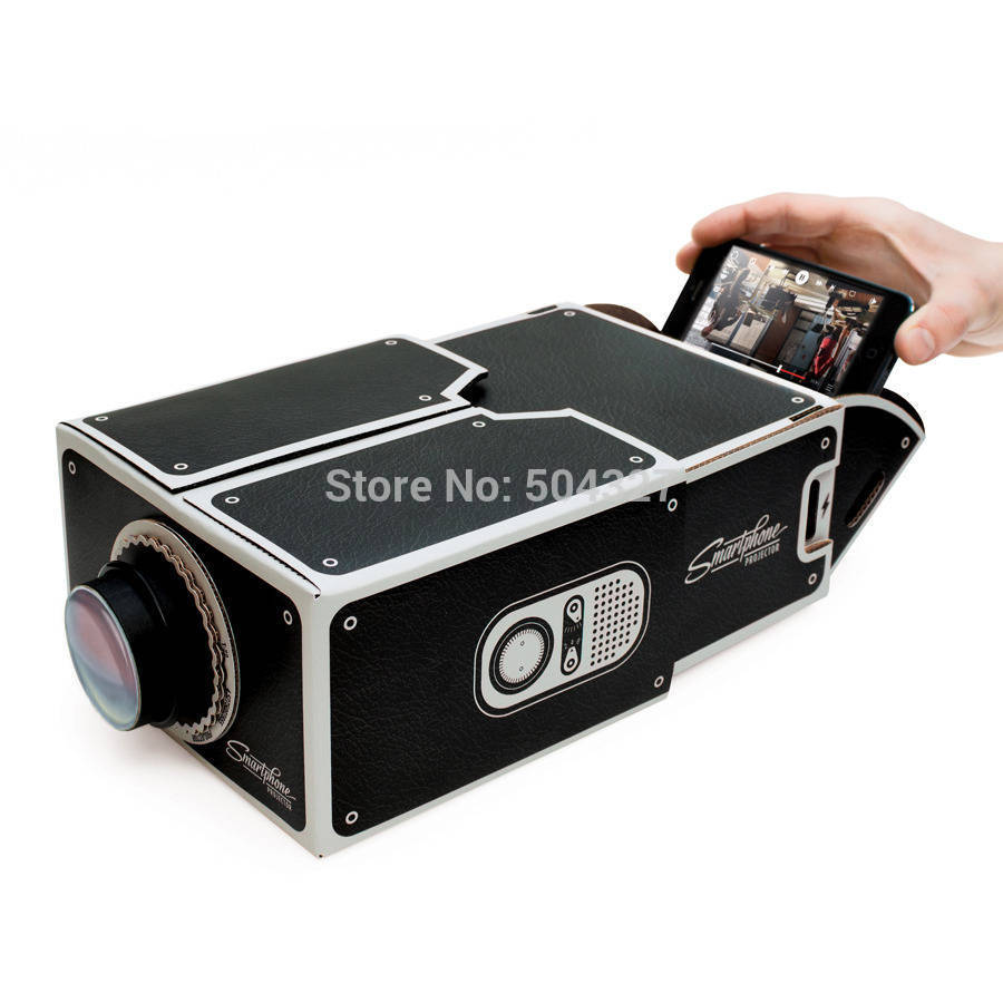 Free Shipping 4Pieces In Stock Cardboard Smartphone Projector DIY Mobile Phone Projector