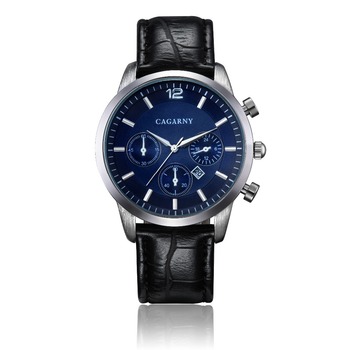 Горячая распродажа мода свободного покроя часы аналоговые мужские наручные часы CAGARNY M-8131 кожаный ремешок спортивные часы relógio часы кварцевые хронограф