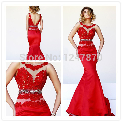 Vestidos-De-Festa-Evening-dresses-2015-Red-Carpet-Sexy-Mermaid-Satin ...