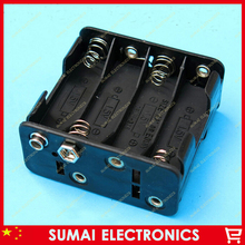 15pcs/lot Double Layers Black Plastic 8 x 1.5V AA Battery Case Holder High Quality free shipping
