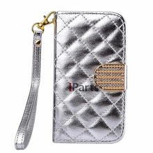 The Latest Japanned Leather Wallet Diamond Magnetic Flip Cover Stand Case Wristlet for Samsung Galaxy S3