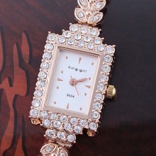 Rose Gold Bracelet Bangle Rhinestone Crystal Wrist Watches Ladies Watch Original rectangle Quartz Women Fashion Wristwatches