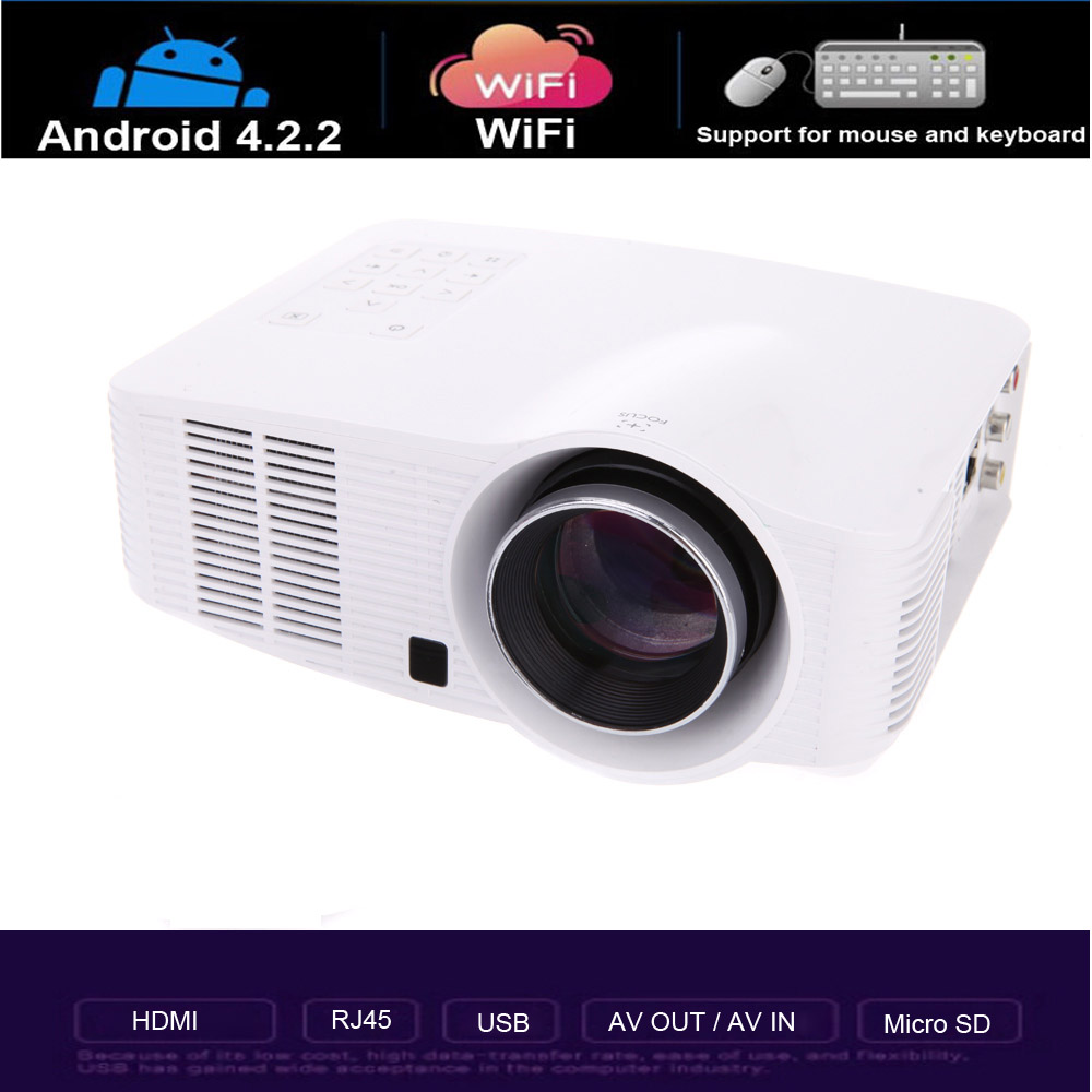 Купить В 3D WiFi смарт светодиодный проектор ТВ с поддержкой miracast и ...