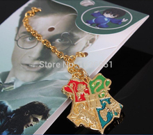HOT Sale Harry Potter Jewellry Hogwarts School Badge Necklace College Pendant Chain Necklace Fashion Movie Jewelry