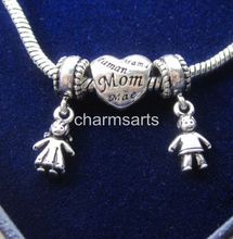 Mom Charm Boy And Girl Charm Mother’s Day Gifts 3pcs/lot Fits Pandora Bracelets