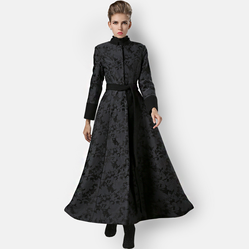plus size floor length coat