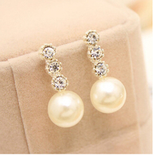 Noble fashion set auger pearl earrings wholesale free shipping for women