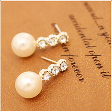 Noble fashion set auger pearl earrings wholesale free shipping for women