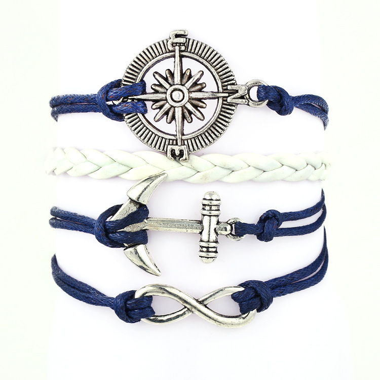 New Fashion Exclusive bracelet Infinity love crosses Ancient silver bronze multi hand woven Sisters bracelet